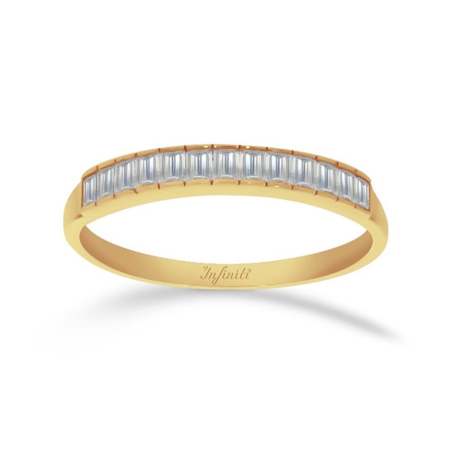 Joyeria Fina Infiniti Joyas Churumbelas | Churumbela Oro 10K - Canal De Baguettes Zirconia