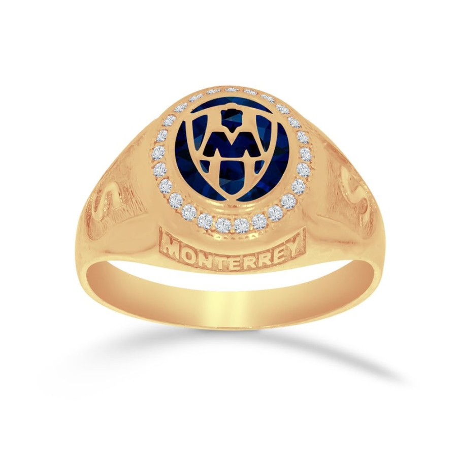 Joyeria Fina Infiniti Joyas Anillos Varios | Anillo Secundaria Oro Laminado 14K - Rayados Con Zirconias