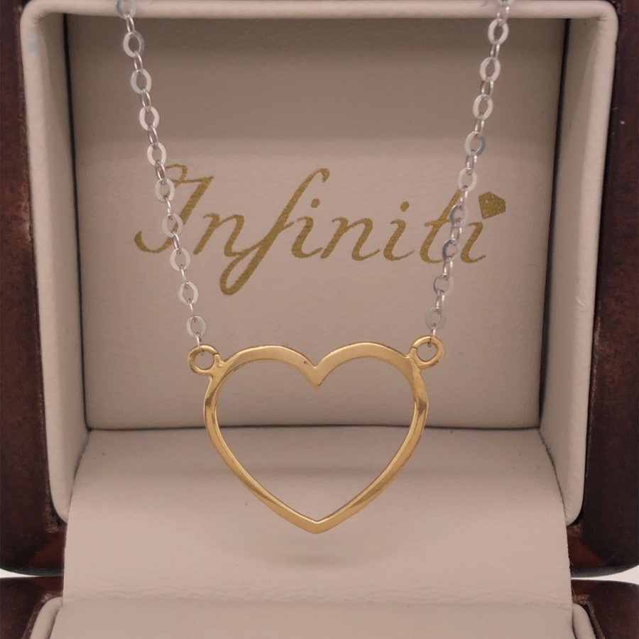 Joyeria Fina Infiniti Joyas Gargantillas | Gargantilla Oro 14K - Corazon Amarillo 45 Cm Largo