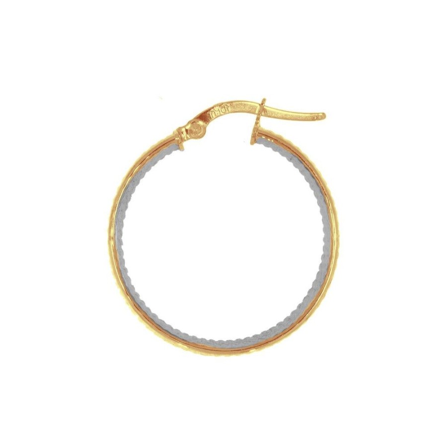 Joyeria Fina Infiniti Joyas Arracadas | Arracada Diamantada 2.4 Cm De Diametro, Ancho 7 Mm, Oro 10K