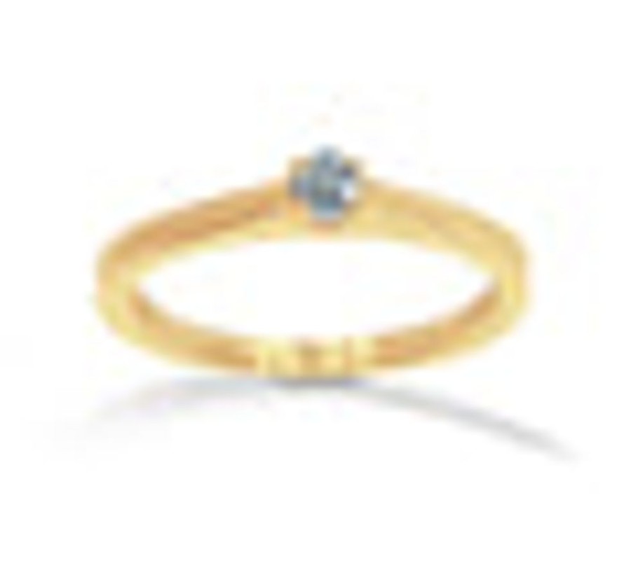 Joyeria Fina Infiniti Joyas Anillos De Compromiso | Anillo Solitario Oro 14K - Diamante De 15 Puntos