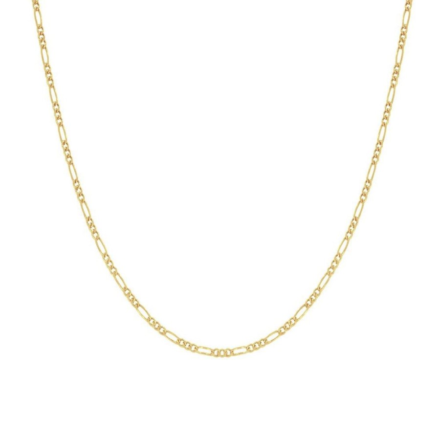 Joyeria Fina Infiniti Joyas Cadena Bebe | Cadena Oro 14K - 3X1 Diamantada 40 Cm, Ancho 1.6 Mm